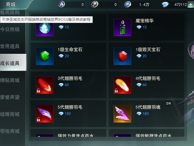 天使圣域变态开服端修改商城世界BOSS等及修改教程
